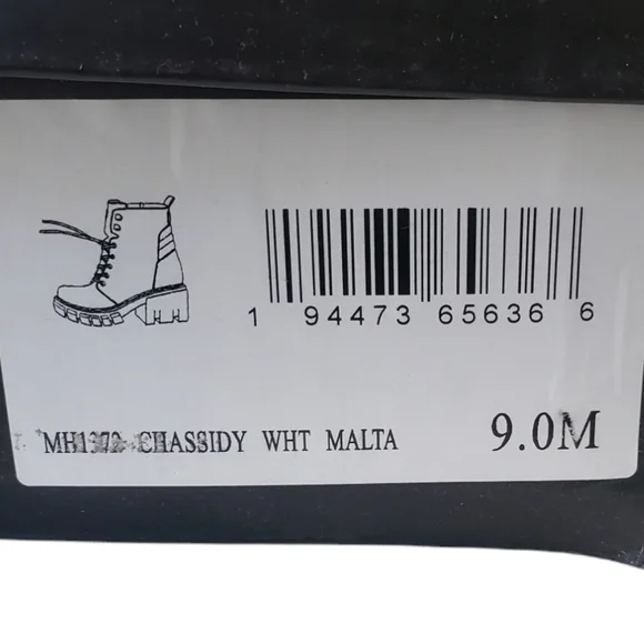 MIA Tauren Faux Leather Combat Boots Women's Size 9 Chassidy White Malta - Picture 15 of 16